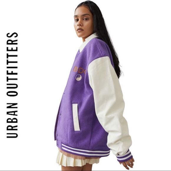 NEW Urban Outfitters UO BDG Varsity Bomber Coat Jacket S - Picture 5 of 6